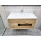 ANGEL 900mm Light Oak Plywood Wall Hung Vanity With Ceramic Basin